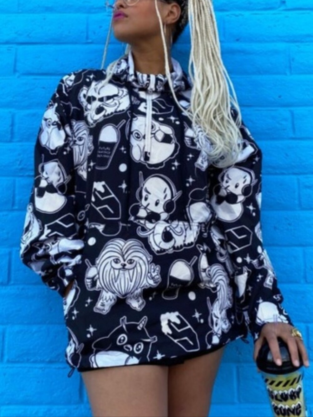 Future Fantasy Delight Windbreaker Hoodie Packable Meow Wolf Las Vegas, Size L